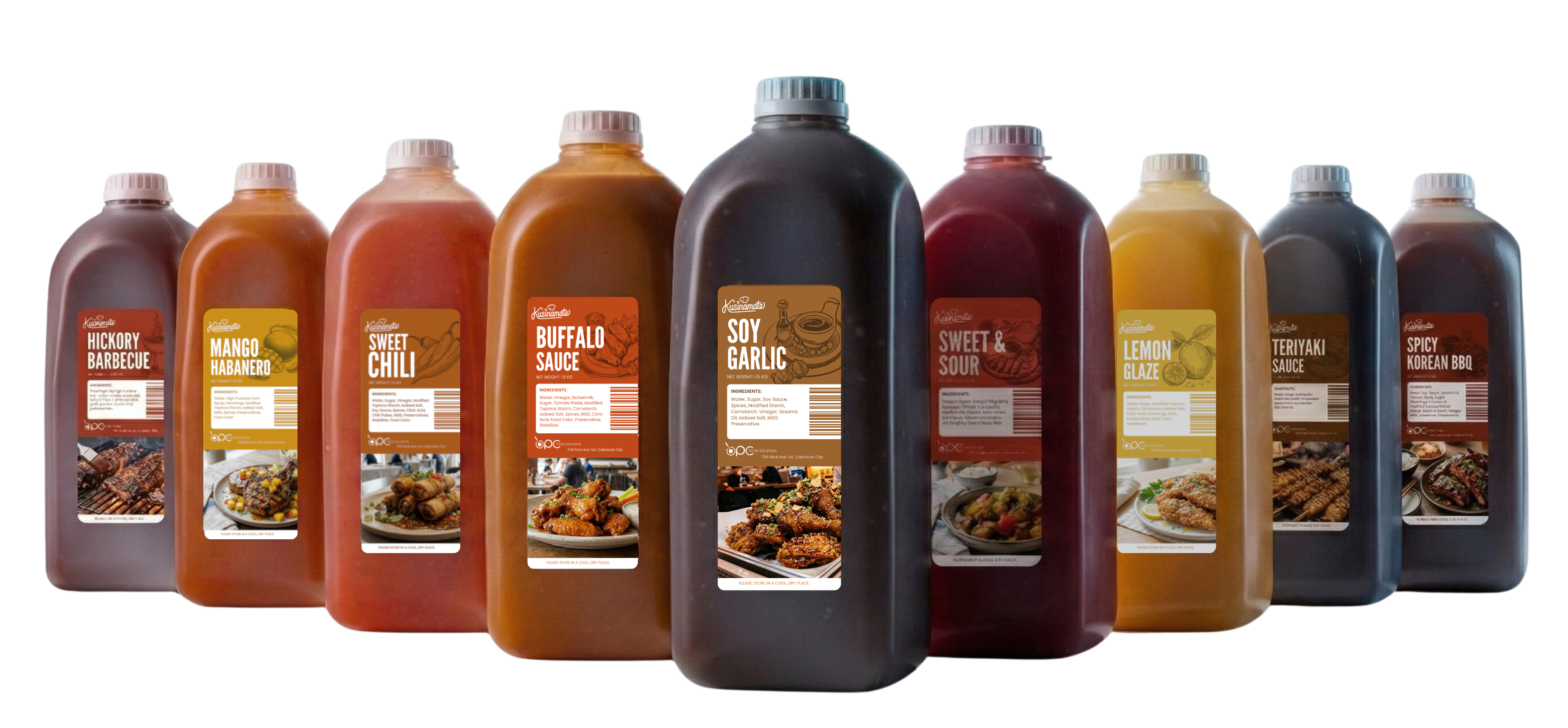 Kusinamate sauce bottles lineup — 9 bold flavors