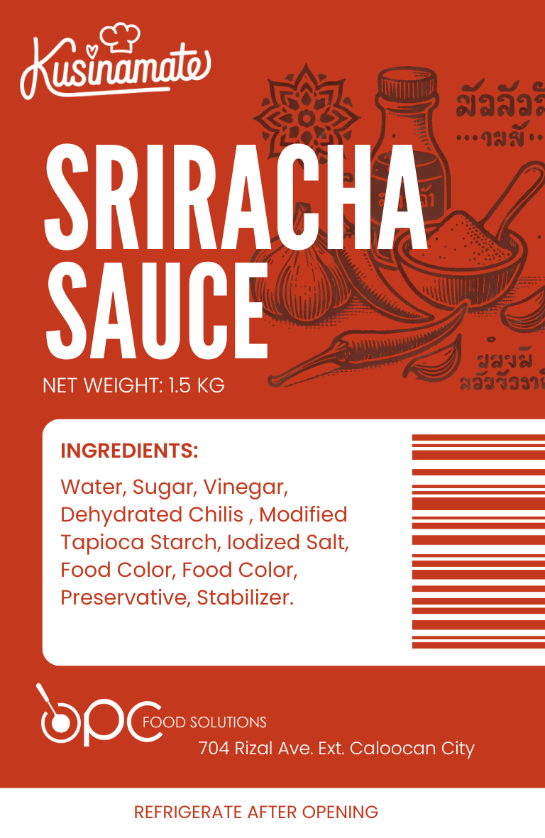 Sriracha Sauce label